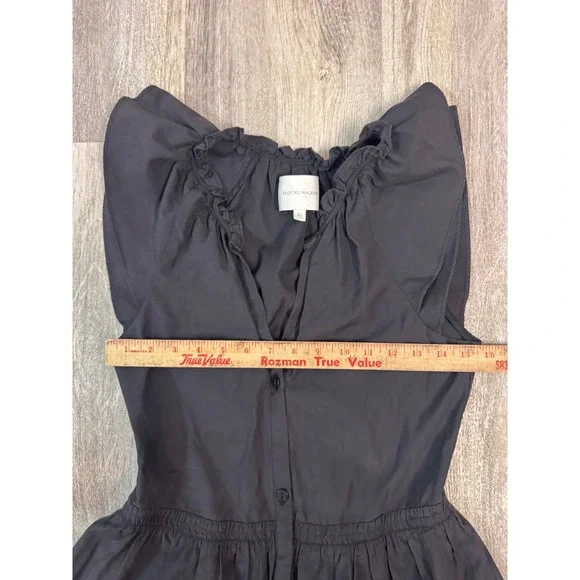BROCHU WALKER Santorini Dress Black Ruffle Neck Button Front Tiered Midi  Size XS - threedaughtersproperties.com